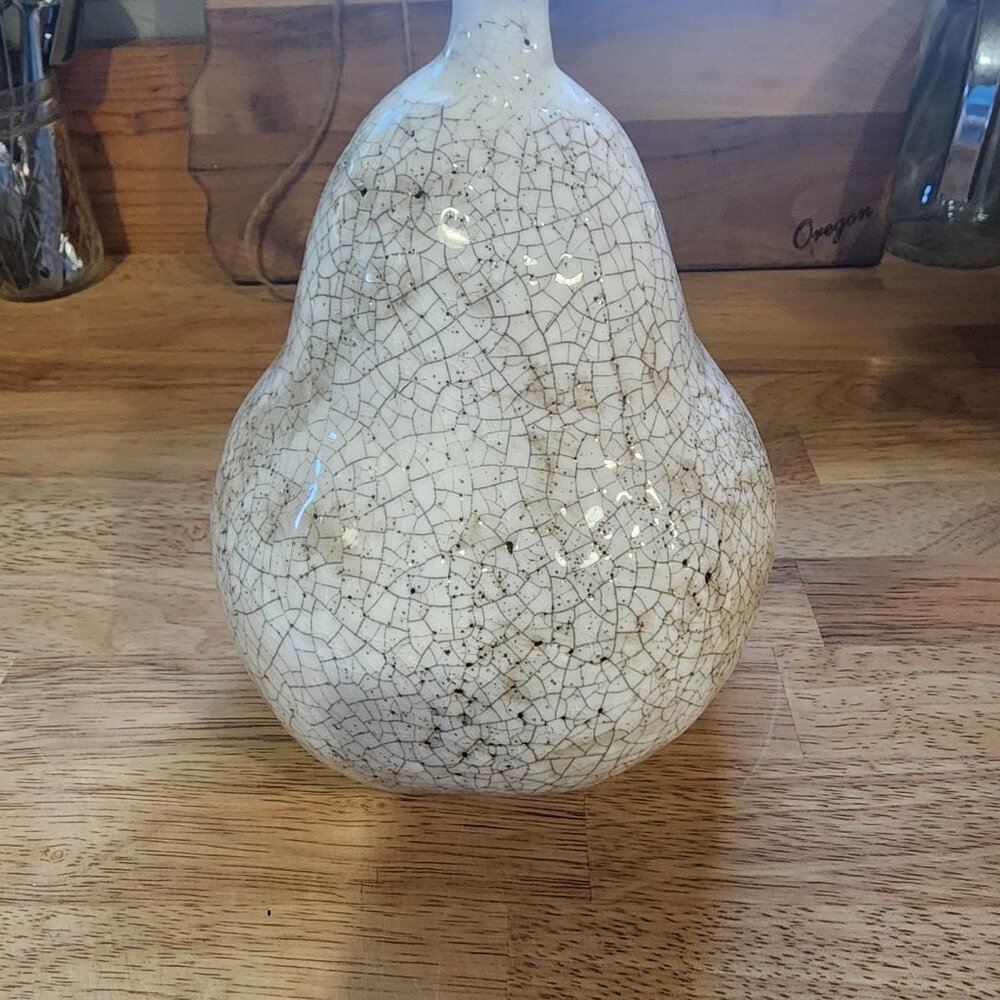 Art Pottery Pear Home Decor Cream Crackle Paint HD Designs